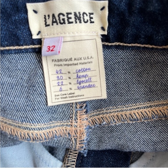 L'Agence Ruth High Rise Straight Jean in Gardenia Dark Wash - Picture 6 of 8